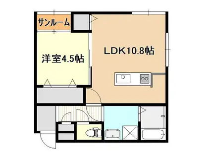 FLOURISH IN 上所駅前(1LDK/1階)の間取り写真