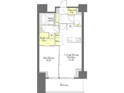 プライムメゾン江古田の杜イースト(1LDK/10階)の間取り写真