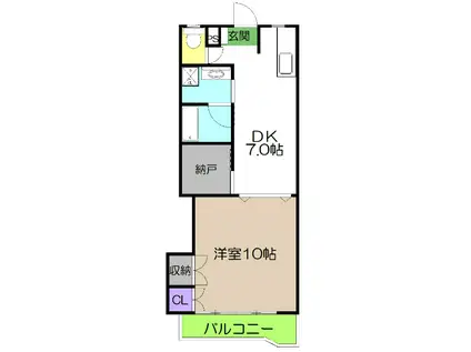 DRハウスII(1DK/5階)の間取り写真