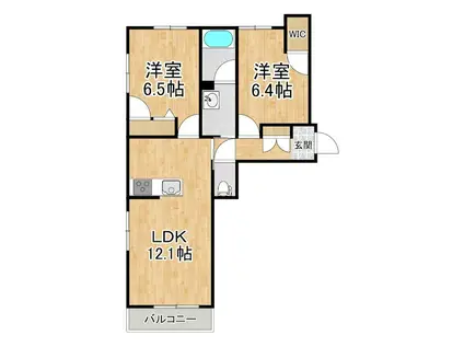 シャーメゾンさいがわ(2LDK/2階)の間取り写真