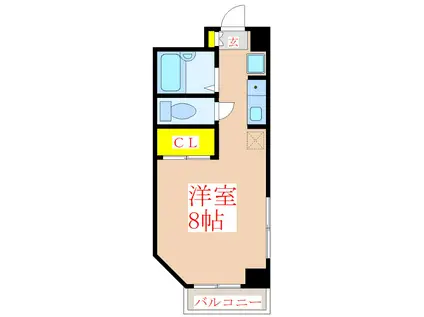 エミネンス隼人塚(ワンルーム/1階)の間取り写真