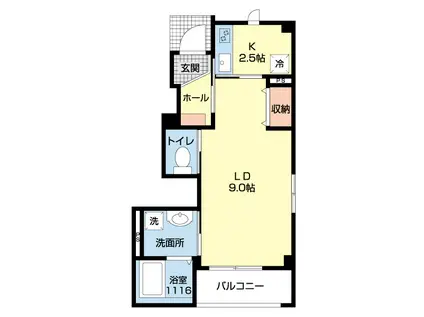 PLACER(1K/1階)の間取り写真