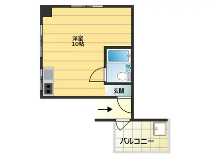 松崎ビル(ワンルーム/2階)の間取り写真