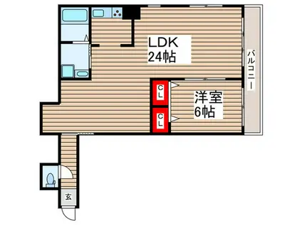 カーサ・デ・モンテベロ(1LDK/2階)の間取り写真