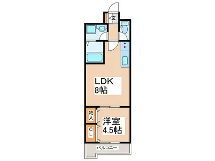 E-フォレスト神水(1LDK/4階)の間取り写真