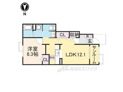 N3-コンドミニアム(1LDK/2階)の間取り写真