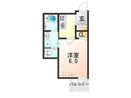 H-MAISON森ノ宮I(1K/3階)の間取り写真