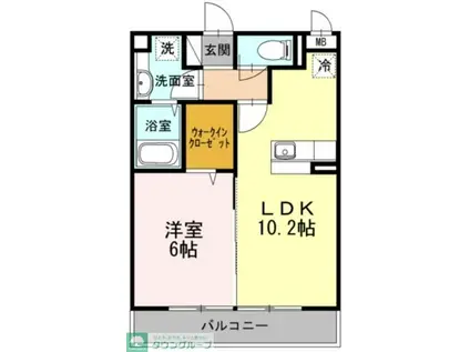 ヴィクトワール 弐番館(1LDK/2階)の間取り写真