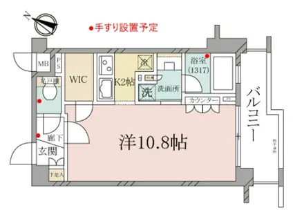 デュオ・スカーラ目白(1K/4階)の間取り写真