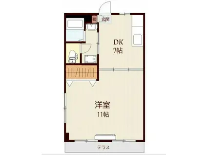 シャトーフロール(1DK/1階)の間取り写真