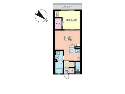 MOE新千葉(1LDK/3階)の間取り写真