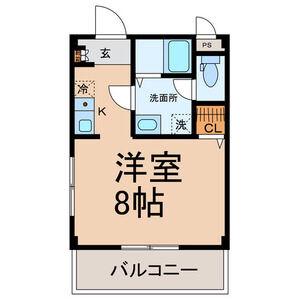 オータム・ライトⅡ(1K/2階)の間取り写真