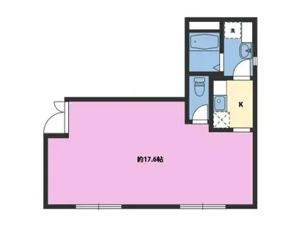 スタジオM(ワンルーム/1階)の間取り写真