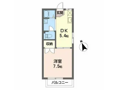 タウニー不吹(1DK/1階)の間取り写真