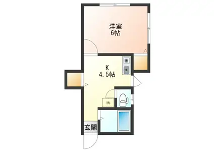 CHATSWORTH七日町(1K/2階)の間取り写真