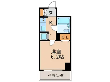 ライオンズマンション橦木(1K/5階)の間取り写真