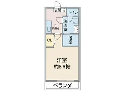 アクシス宝が丘(1K/2階)の間取り写真