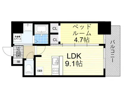 GM KOHAMA(1LDK/3階)の間取り写真