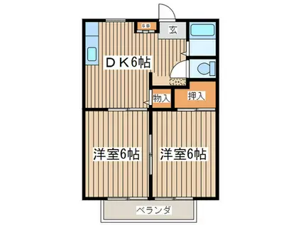 シャトレーアキ(2DK/2階)の間取り写真