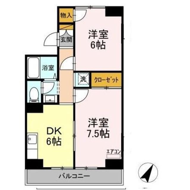 エクセル西船橋(2DK/2階)の間取り写真