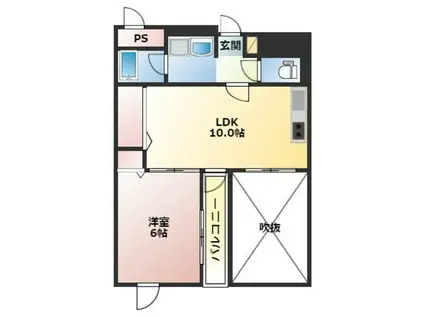 パルロイヤル東島田(1LDK/8階)の間取り写真