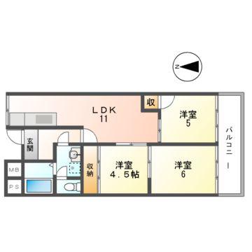 コートSU(3LDK/3階)の間取り写真