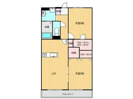 アヴァンツアーレ(2LDK/2階)の間取り写真