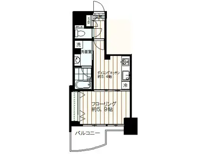 アール・ケープラザ平間駅前(1DK/11階)の間取り写真