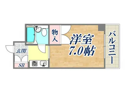 アイビーコートⅡ(ワンルーム/3階)の間取り写真