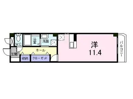 レケンス アウローラ(ワンルーム/3階)の間取り写真