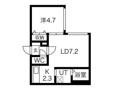 ワイズフェリーチェ南郷(1LDK/2階)の間取り写真