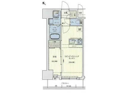 スワンズシティ神戸湊川II(1LDK/12階)の間取り写真