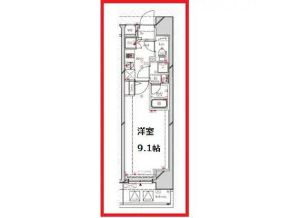 ラフィスタ三ノ輪(1K/7階)の間取り写真