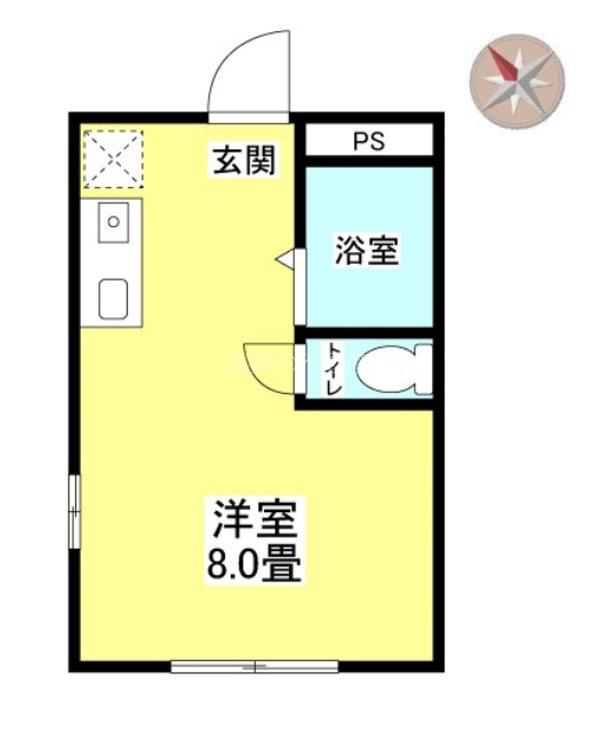 サンハイツエムI(ワンルーム/3階)の間取り写真