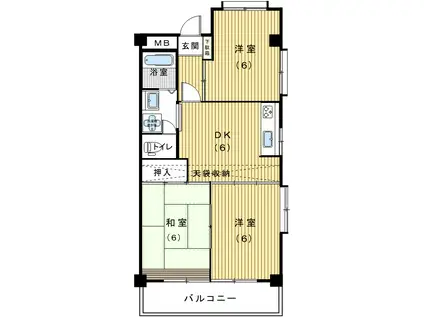 高島スカイハイツ(3DK/4階)の間取り写真