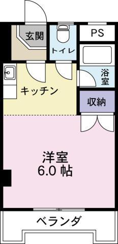 沖浜コーポ II(1K/2階)の間取り写真