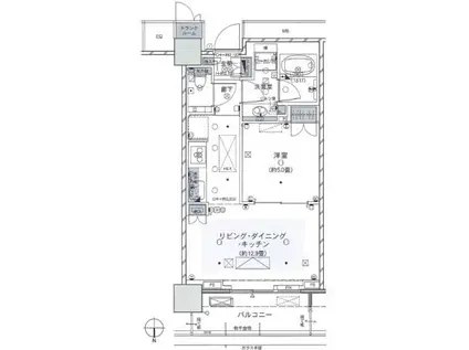 ザ・パークハウス晴海タワーズクロノレジデンス(1LDK/37階)の間取り写真