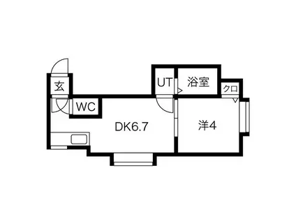 シーリア医大南(1DK/3階)の間取り写真