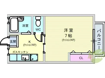 ラルーチェ(1K/3階)の間取り写真
