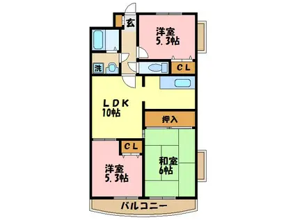 エミネンス(3DK/2階)の間取り写真