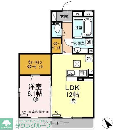ラ・ピーノ5(1LDK/1階)の間取り写真