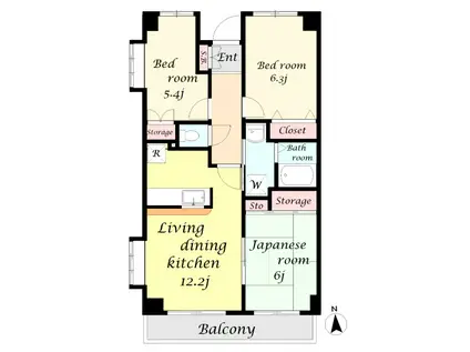 アルカディア(3LDK/4階)の間取り写真
