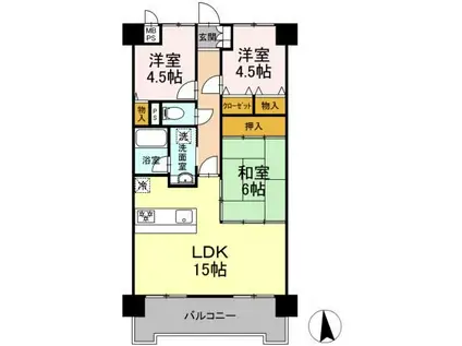 リバーサイド鈴木(3LDK/3階)の間取り写真