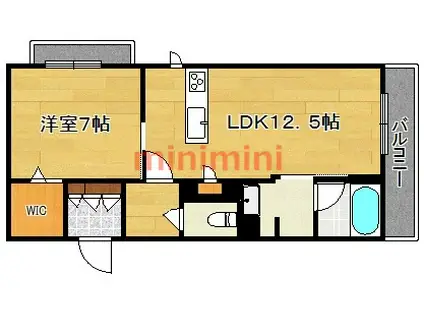 SHAMAISON LA VERDURE(1LDK/3階)の間取り写真