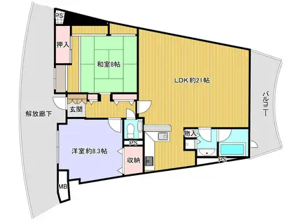 ザグラン伊豆高原(2LDK/3階)の間取り写真