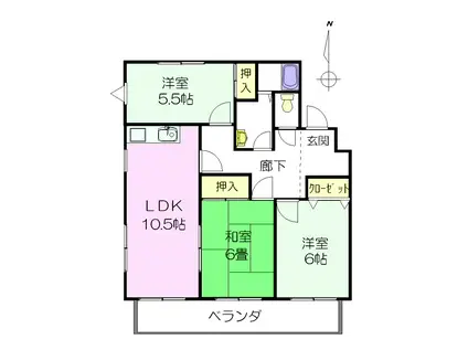 グランブルー(3LDK/1階)の間取り写真