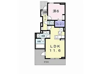 イルフィオーレ藍住A(1LDK/1階)の間取り写真