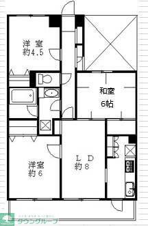 コスモ与野チェロード(3LDK/4階)の間取り写真