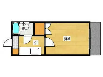 ハイツカペラ(1K/2階)の間取り写真