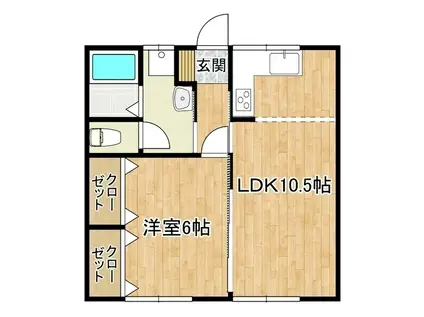 桜台ハイツ(1LDK/2階)の間取り写真
